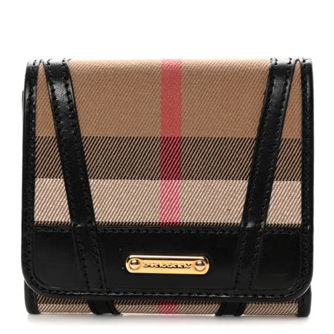 burberry bridle house check wallet|Burberry Bridle Calfskin House Check Medium Leighton Wallet .